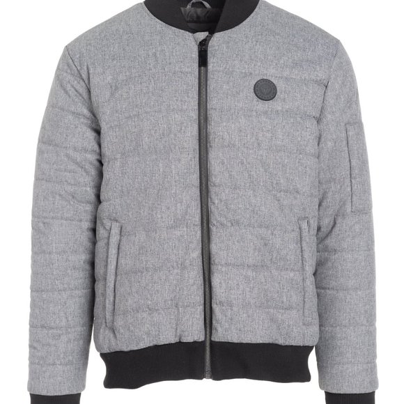 Industry TEXTURED 'ALTERNATIVE "Real" DOWN BOMBER Gray Puffer Jacket SZ: XL - Picture 5 of 16